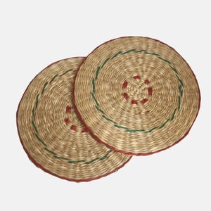 Vintage Woven  Rattan Straw Trivets/Pot Holders